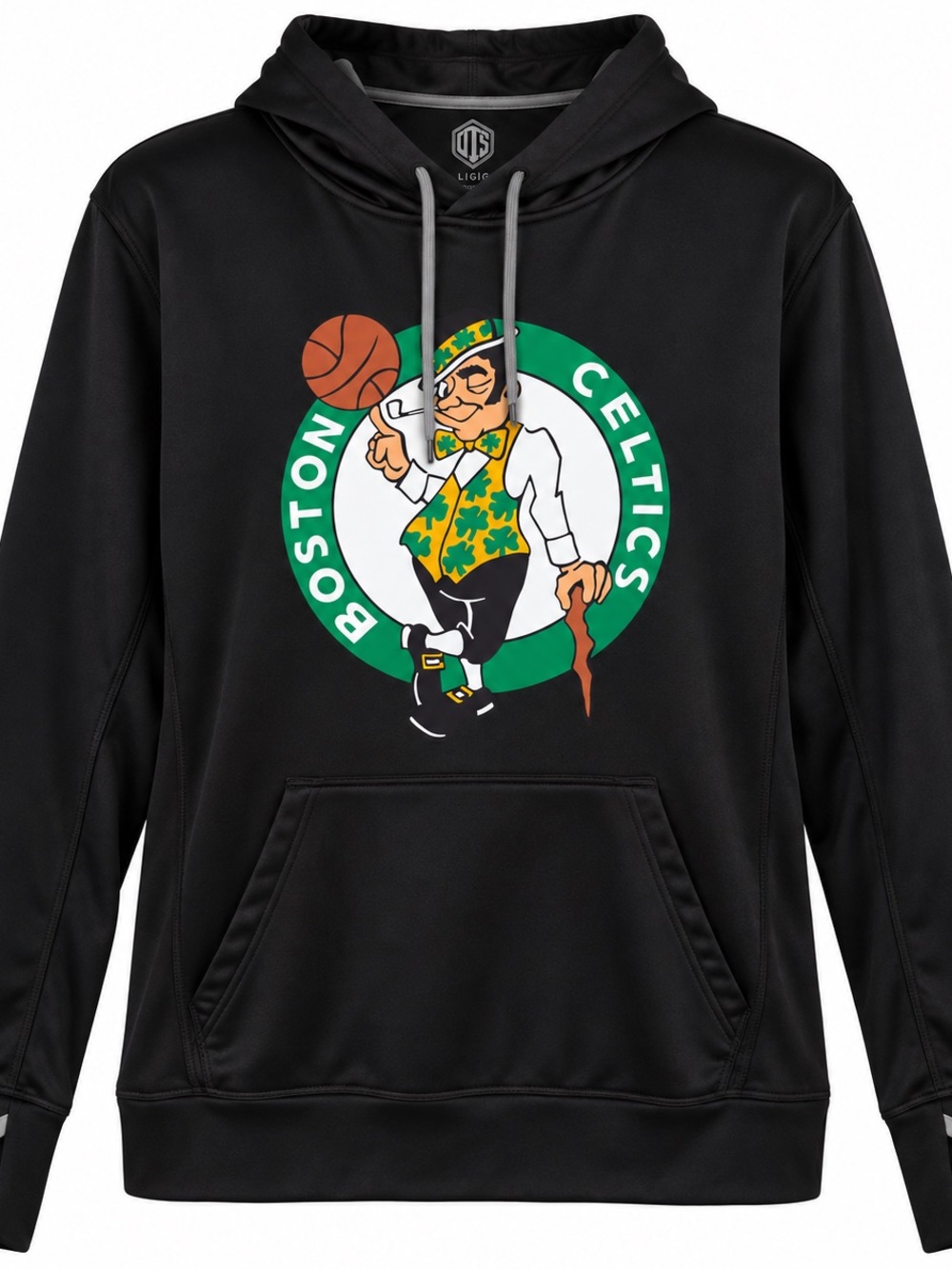 Boston Celtics Black Performance Hoodie Size L NBA Thumbholes